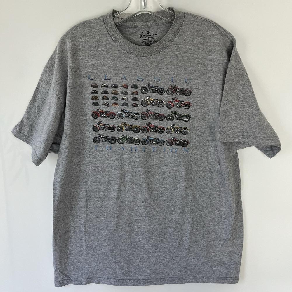 American Tradition Motorcycles T-Shirt Size XL Gray